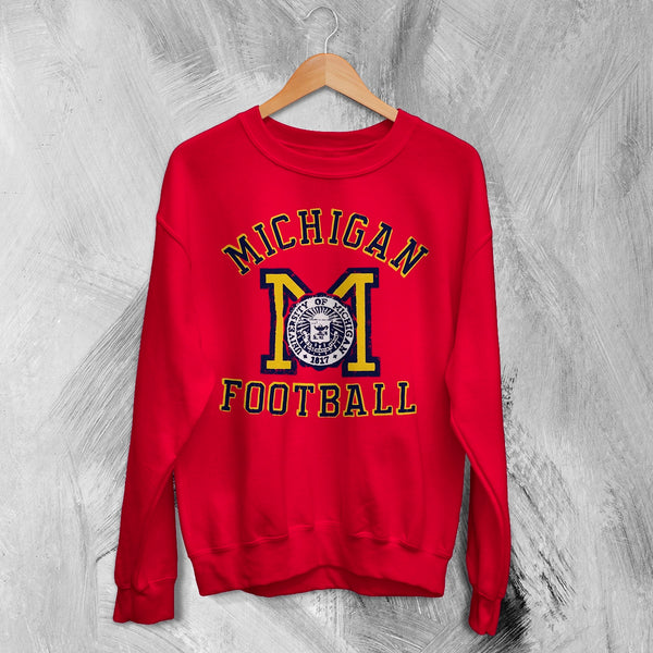MICHIGAN University Sweatshirt Football Logo Shirt Michigan Football Merch