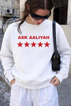 Aaliyah Sweatshirt Ask Aaliyah Bootleg Shirt Queen of Urban Pop Merch Hip Hop Crewneck - White - WorldWideShirt