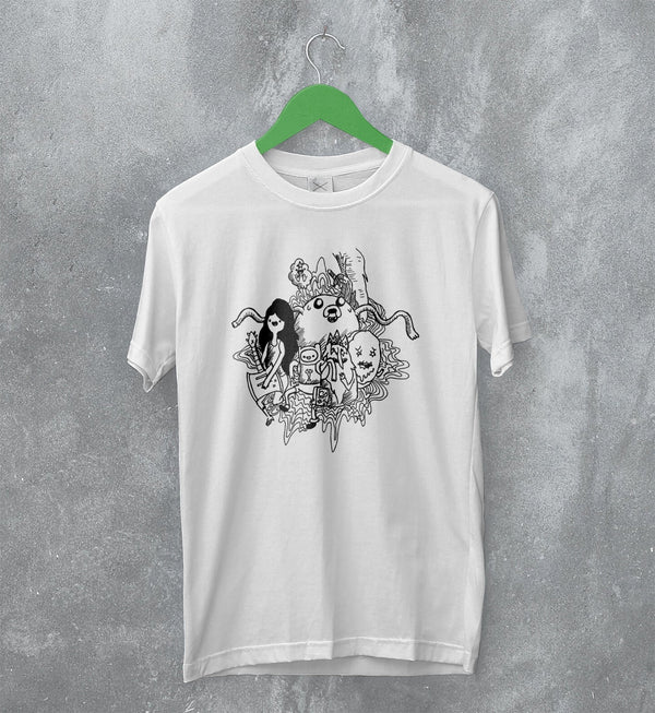 Adventure Time T-Shirt Doodle Character Shirt Cartoon Merchandise - WorldWideShirt
