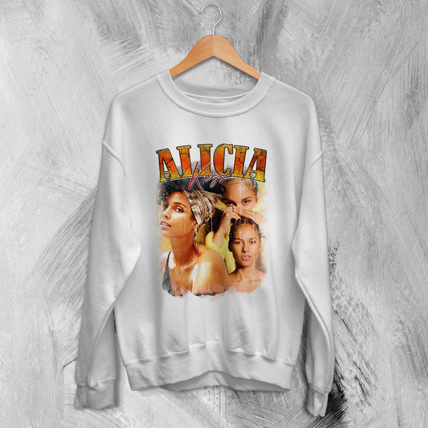 Alicia Keys Sweatshirt American Singer Sweater Vintage R&B Merchandise - WorldWideShirt