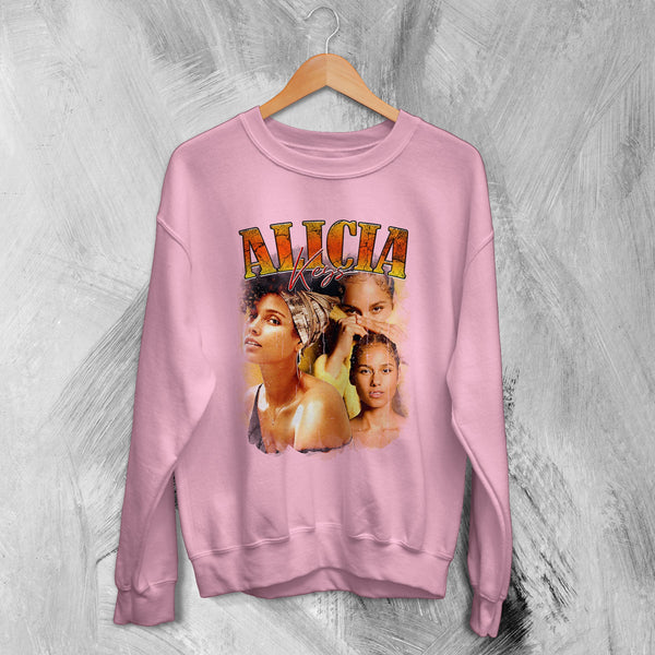 Alicia Keys Sweatshirt American Singer Sweater Vintage R&B Merchandise - WorldWideShirt