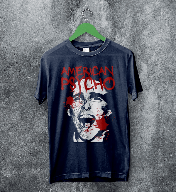 American Psycho T-Shirt Patrick Bateman Psychopathic Ego Shirt Psycho Movie Tee - Navy Blue - WorldWideShirt