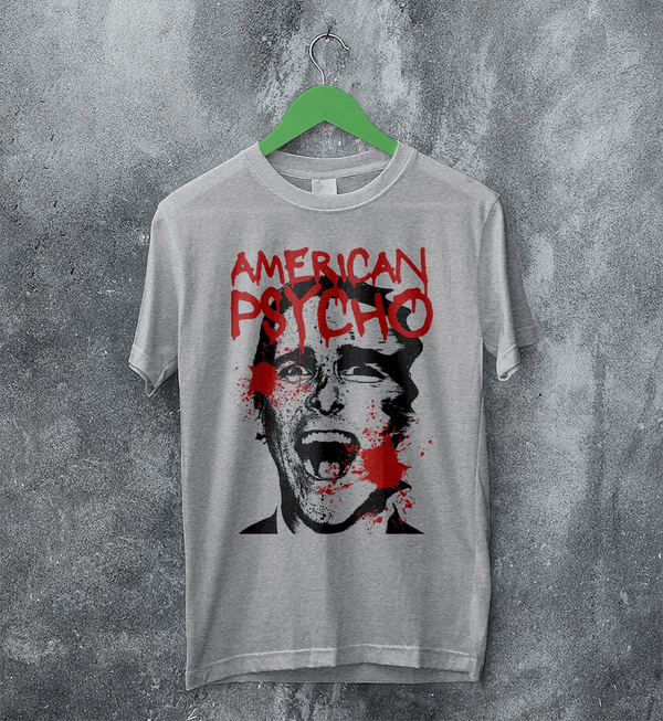 American Psycho T-Shirt Patrick Bateman Psychopathic Ego Shirt Psycho Movie Tee - Sport Grey - WorldWideShirt