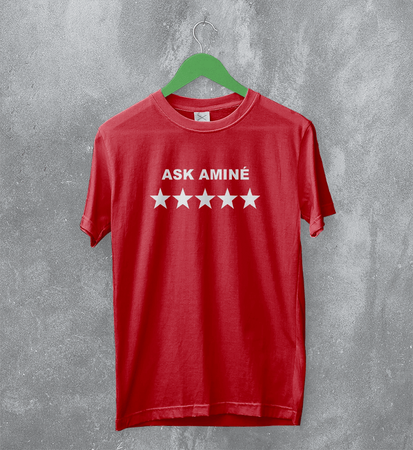 Amine T-Shirt Rapper Ask Amine Shirt Rap Music Tee Hip Hop Streetwear - Red - WorldWideShirt