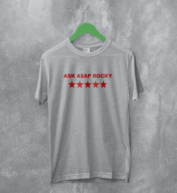 Asap Rocky T-Shirt Flacko Ask ASAP Rocky Shirt Star Hiphop Rap Tee - Sport Grey - WorldWideShirt