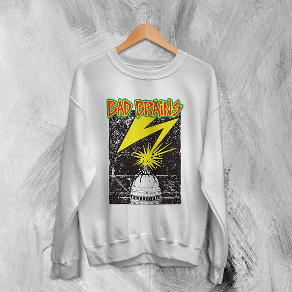 Bad Brains Sweatshirt Vintage Capitol Lightning Sweater Rock Band Merch - WorldWideShirt