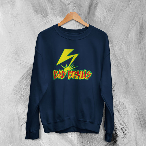 Bad Brains Sweatshirt Vintage Logo Lightning Sweater Rock Band Merch - WorldWideShirt