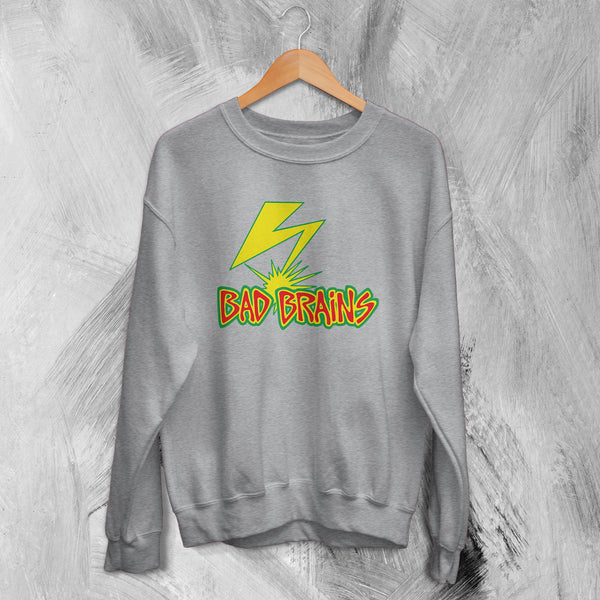 Bad Brains Sweatshirt Vintage Logo Lightning Sweater Rock Band Merch - WorldWideShirt