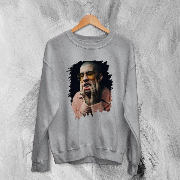 Bad Bunny Weird Photograph Sweatshirt Bad Bunny Rapper Sweater - WorldWideShirt