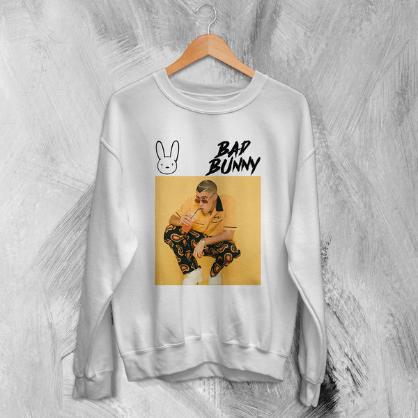 Bad Bunny Yellow Sweatshirt Bad Bunny Sweater Rapper Shirt - WorldWideShirt