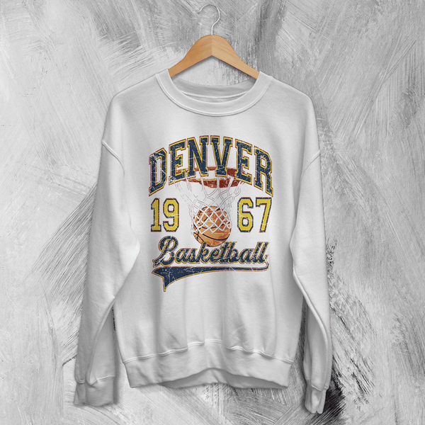 Basketball Since Forever Sweatshirt 1967 Denver Shirt University Merch - White - WorldWideShirt