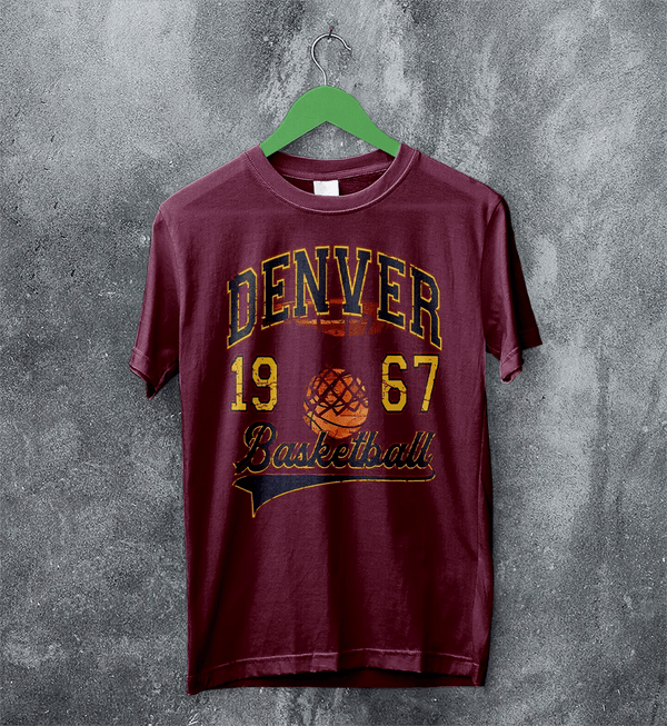 Basketball Since Forever T-shirt 1967 Denver Shirt University Merch - Red Maroon - WorldWideShirt