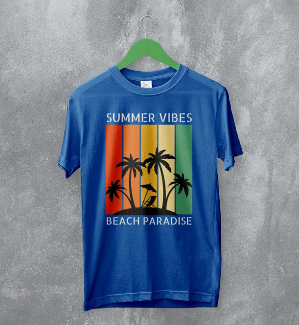Beach T-Shirt Vintage Summer Vibes Shirt Beach Paradise Merch - WorldWideShirt