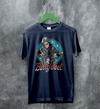 Billy Joel Retro Biker T-Shirt 80s Rock Legend Tee Motorcycle Billy Joel Shirt - Navy Blue - WorldWideShirt