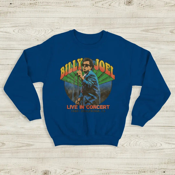 Billy Joel Tour Sweatshirt Live in Concert Billy Joel Shirt Inglewood 1980 Merch - Royal Blue - WorldWideShirt