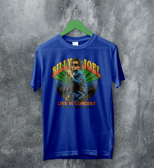 Billy Joel Tour T-Shirt Live in Concert Billy Joel Shirt Inglewood 1980 Merch - Royal Blue - WorldWideShirt