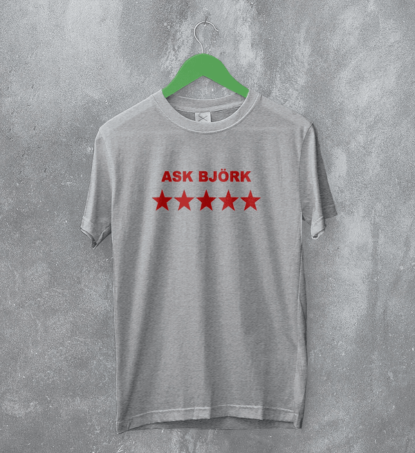 Bjork TShirt Ask Bjork Greatest Hits Graphic Shirt Pop Star Bjork Tee - Sport Grey - WorldWideShirt