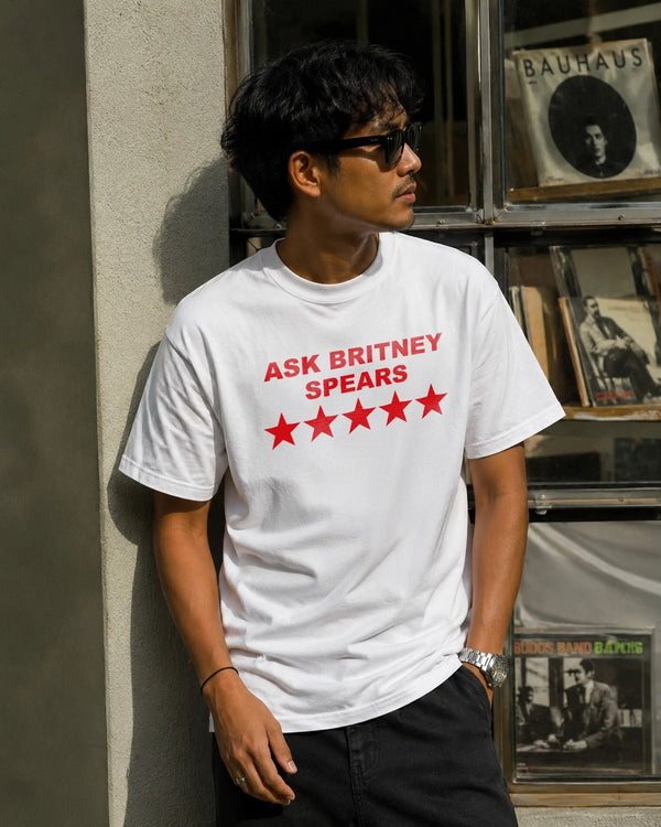 Britney Spears T-Shirt Pop Ask Britney Spears Shirt Pop Princess Music Tee - White - WorldWideShirt