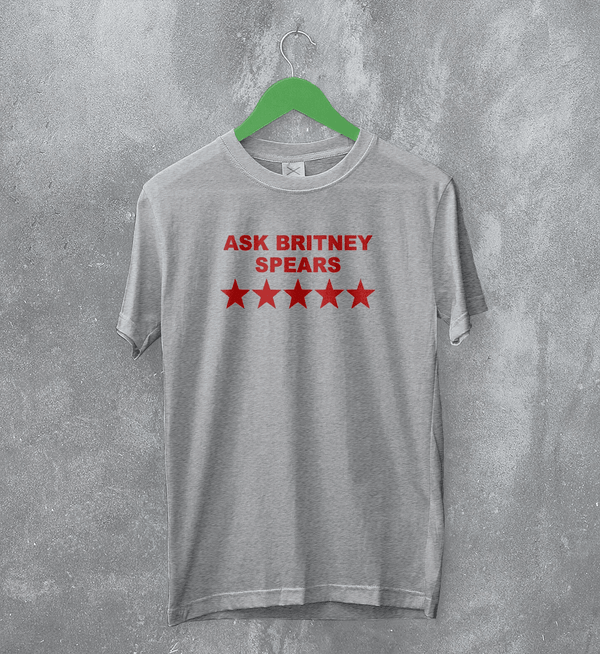 Britney Spears T-Shirt Pop Ask Britney Spears Shirt Pop Princess Music Tee - Sport Grey - WorldWideShirt