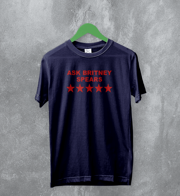 Britney Spears T-Shirt Pop Ask Britney Spears Shirt Pop Princess Music Tee - Navy Blue - WorldWideShirt
