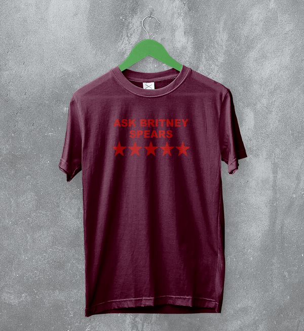 Britney Spears T-Shirt Pop Ask Britney Spears Shirt Pop Princess Music Tee - Red Maroon - WorldWideShirt