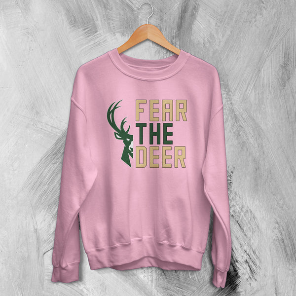 Bucks Fear The Deer Sweatshirt Milwaukee Bucks Sweater Gift For Bucks Fanatics - WorldWideShirt