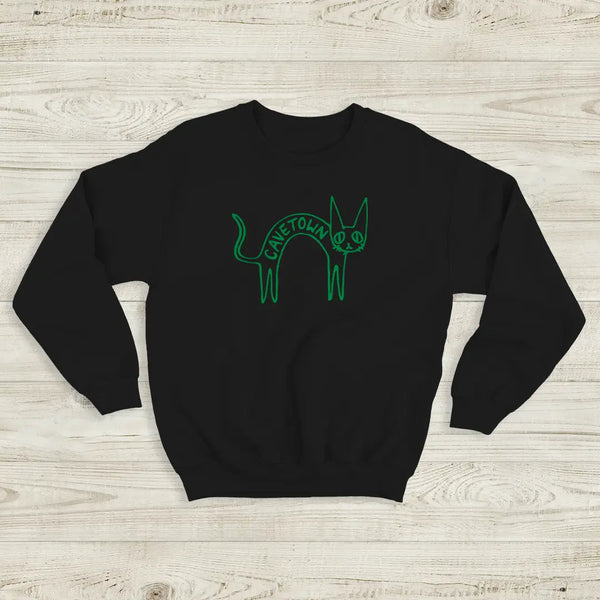 Cavetown Cat Sweatshirt CatTown Cavetown Shirt Indie Pop Music Merch - Black - WorldWideShirt