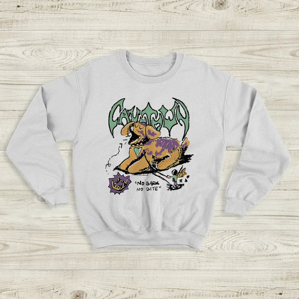 Cavetown No Bark No Bite Sweatshirt Album Running with Scissors Cavetown Shirt - White - WorldWideShirt
