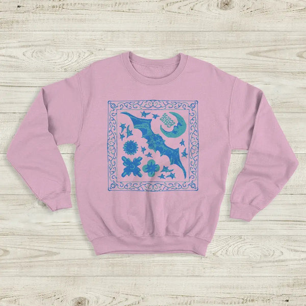 Cavetown Sweatshirt Dark Bat Moon Shirt Indie Rock Cavetown Music Merch - Light Pink - WorldWideShirt