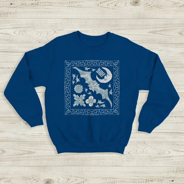 Cavetown Sweatshirt Dark Bat Moon Shirt Indie Rock Cavetown Music Merch - Royal Blue - WorldWideShirt