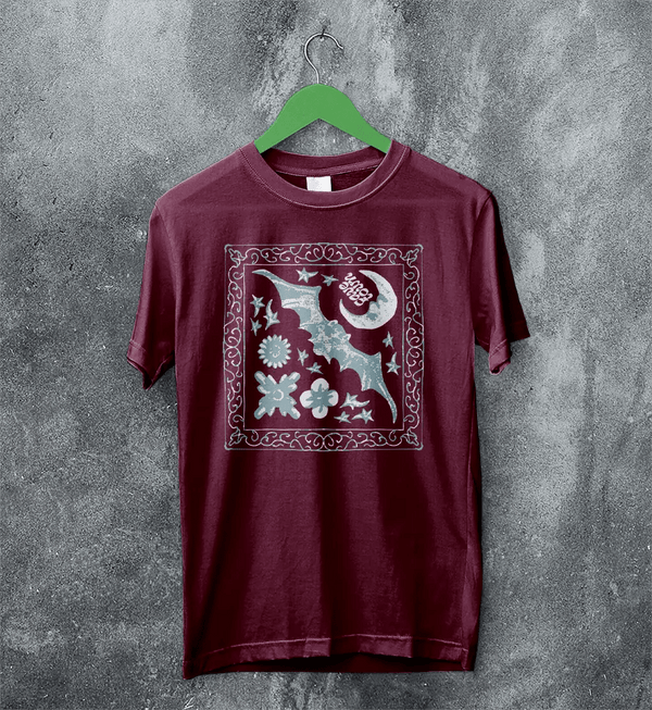Cavetown T-Shirt Dark Bat Moon Shirt Indie Rock Cavetown Music Merch - Red Maroon - WorldWideShirt