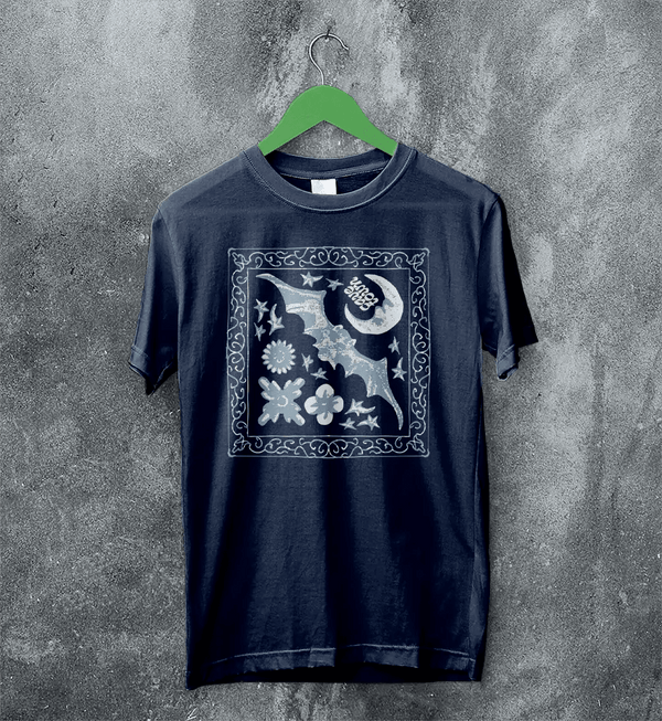Cavetown T-Shirt Dark Bat Moon Shirt Indie Rock Cavetown Music Merch - Navy Blue - WorldWideShirt