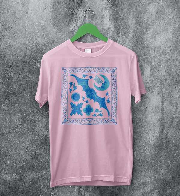 Cavetown T-Shirt Dark Bat Moon Shirt Indie Rock Cavetown Music Merch - Light Pink - WorldWideShirt