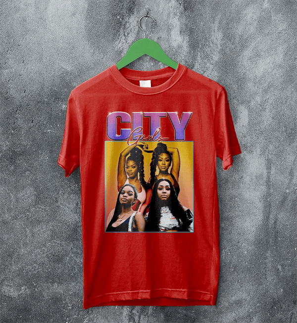 City Girls Bootleg T-Shirt Hip Hop City Girls Shirt Female Rap Music Tee - Red - WorldWideShirt