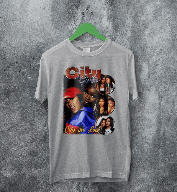 City Girls City On Lock T-Shirt Hip Hop City Girls Shirt Music Bootleg Tee - Sport Grey - WorldWideShirt