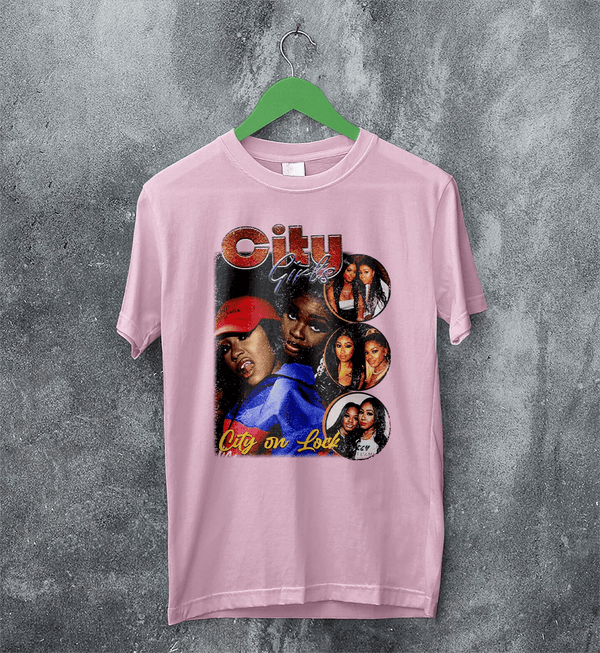 City Girls City On Lock T-Shirt Hip Hop City Girls Shirt Music Bootleg Tee - Light Pink - WorldWideShirt