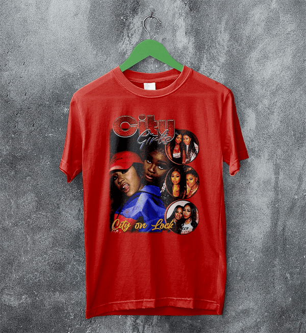 City Girls City On Lock T-Shirt Hip Hop City Girls Shirt Music Bootleg Tee - Red - WorldWideShirt