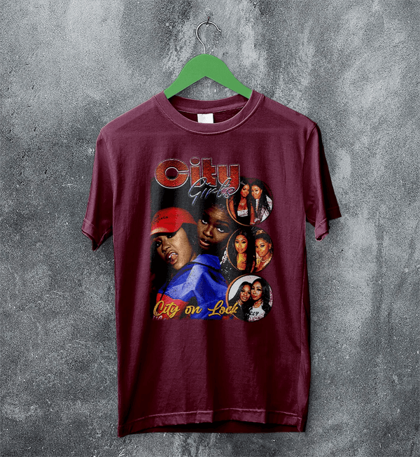 City Girls City On Lock T-Shirt Hip Hop City Girls Shirt Music Bootleg Tee - Red Maroon - WorldWideShirt