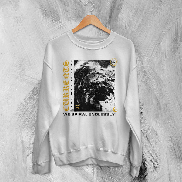Currents Album Sweatshirt The Way is Ends Currents Shirt Metalcore Band Crewneck - White - WorldWideShirt
