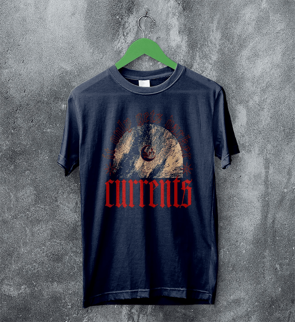 Currents Band T-Shirt It Only Gets Darker Shirt Currents Music Tee - Navy Blue - WorldWideShirt