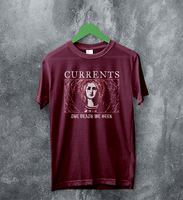 Currents T-Shirt Currents The Death We Seek Shirt Metalcore Band Tee - Red Maroon - WorldWideShirt