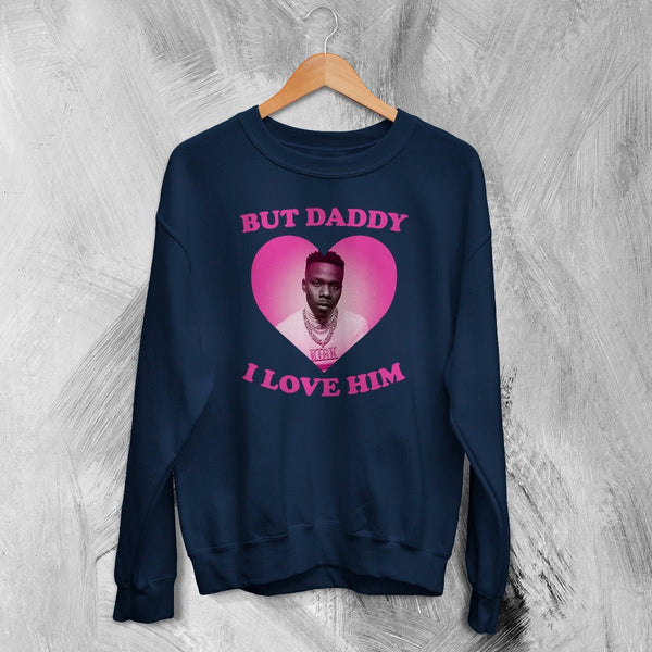 DaBaby Lover Sweatshirt HipHop Love DaBaby Shirt Baby Rapper Music Crewneck - Navy Blue - WorldWideShirt