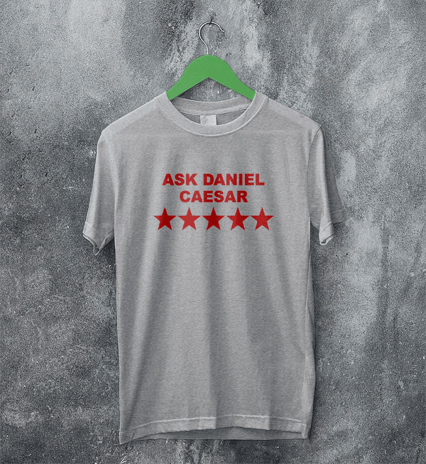 Daniel Caesar T-Shirt RnB Ask Daniel Caesar Shirt Neo Soul Music Star Tee - Sport Grey - WorldWideShirt