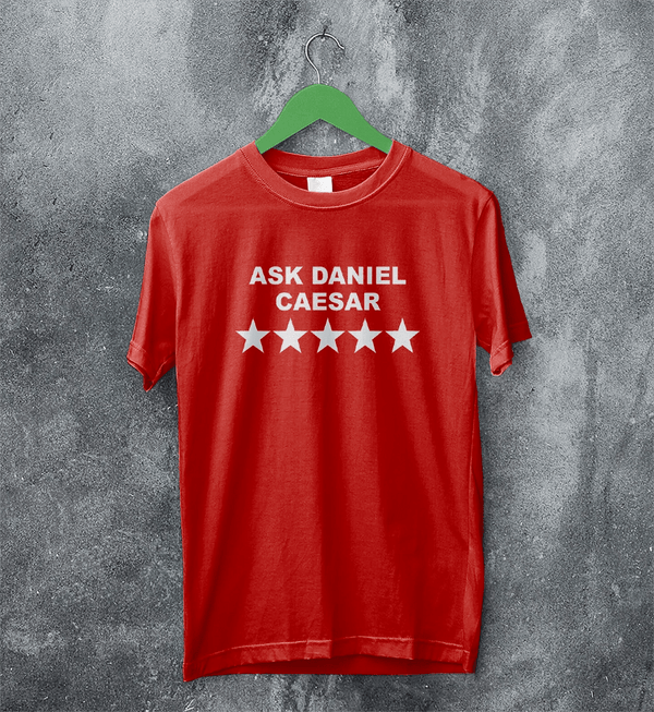Daniel Caesar T-Shirt RnB Ask Daniel Caesar Shirt Neo Soul Music Star Tee - Red - WorldWideShirt