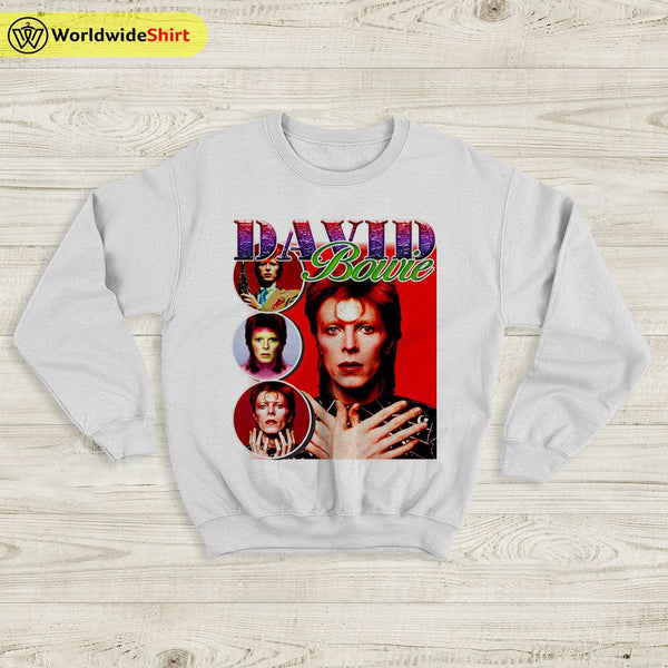 David Bowie Vintage 90's Sweatshirt David Bowie Shirt Music Shirt - WorldWideShirt