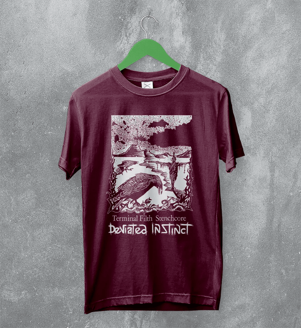 Deviated Instinct Terminal Filth Stenchcore T-Shirt Metal Music Deviated Instinct Shirt - Red Maroon - WorldWideShirt
