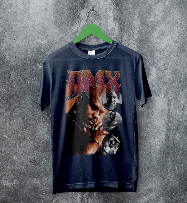 DMX Bootleg T-Shirt Rap Legend DMX Shirt New York Rapper Music Tee - Navy Blue - WorldWideShirt