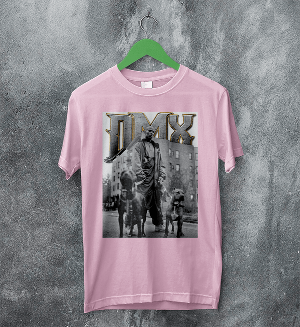 DMX T-Shirt Rapper DMX Dog Shirt NYC Rap Legend Music Tee - Light Pink - WorldWideShirt