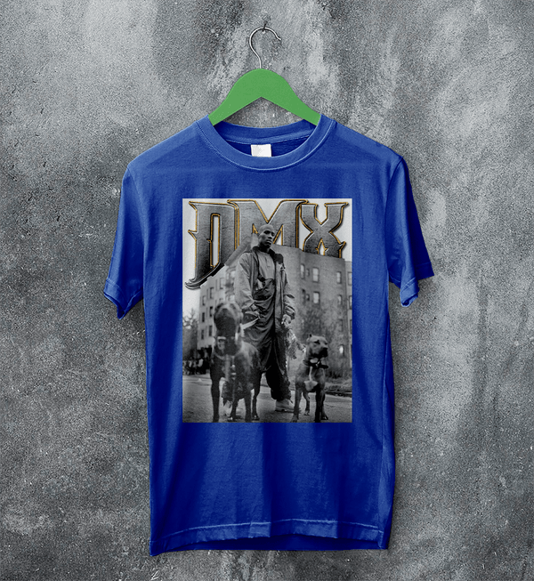 DMX T-Shirt Rapper DMX Dog Shirt NYC Rap Legend Music Tee - Royal Blue - WorldWideShirt