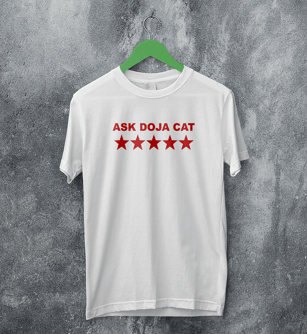 Doja Cat Fans T-Shirt 5 Star Doja Cat Shirt Pop Music Rapper Tee - White - WorldWideShirt